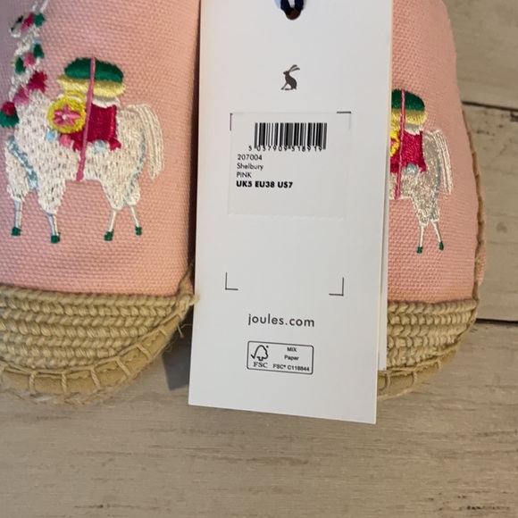 NWT Joules Llama Embroidered Canvas Espadrille - Picture 9 of 11